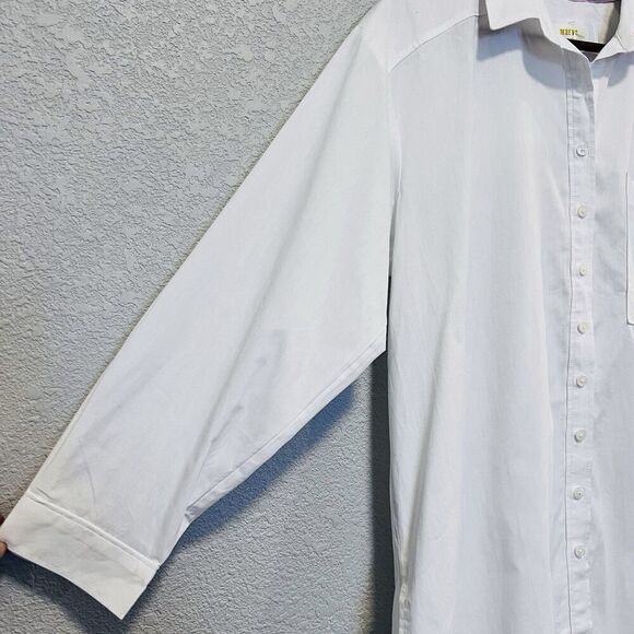 Maeve Anthropologie Maxi Tunic Poplin Button Down Top Cotton Petite Size Medium - Picture 5 of 12